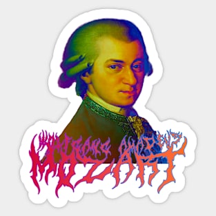 Mozart Metal Tie Dye - Wolfgang Amadeus Mozart Psychedelic Musician Sticker